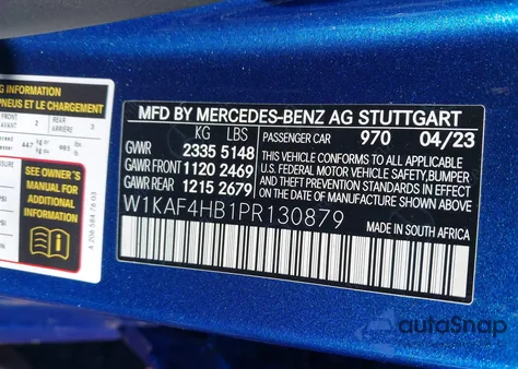 2023 Mercedes-Benz C 300 4Matic from USA, damaged, VIN W1KAF4HB1PR130879